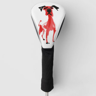 Red Dog   Ausdrucksstarke rote und schwarze Hundek Golf Headcover