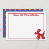 Red Dog Ballon Tier Geburtstag Danke Karte (Vorne/Hinten)