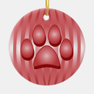 Red Dog Bone and Paw Weihnachtsschmuck