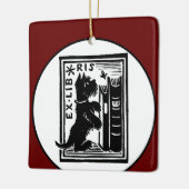 Red Dog Buchzeichen Vintag Book Club Keramikornament (Links)