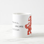 Red Dog Chinesischer Papercut Persönlichkeit Zodia Kaffeetasse (Mittel)