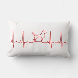 Red Dog Heartbeat Lumbar Pillow Lendenkissen
