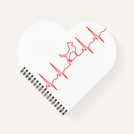 Red Dog Heartbeat Notebook Notizblock