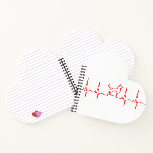 Red Dog Heartbeat Notebook Notizblock