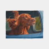 Red Dog Landschaftliche Autofahrt Kunstdrucken Fleecedecke (Vorderseite (Horizontal))