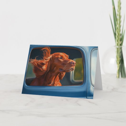 Red Dog Landschaftliche Autofahrt Kunstdrucken Karte (Vorderseite)