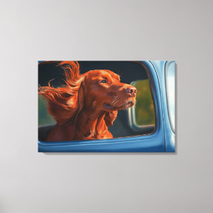 Red Dog Landschaftliche Autofahrt Kunstdrucken Leinwanddruck