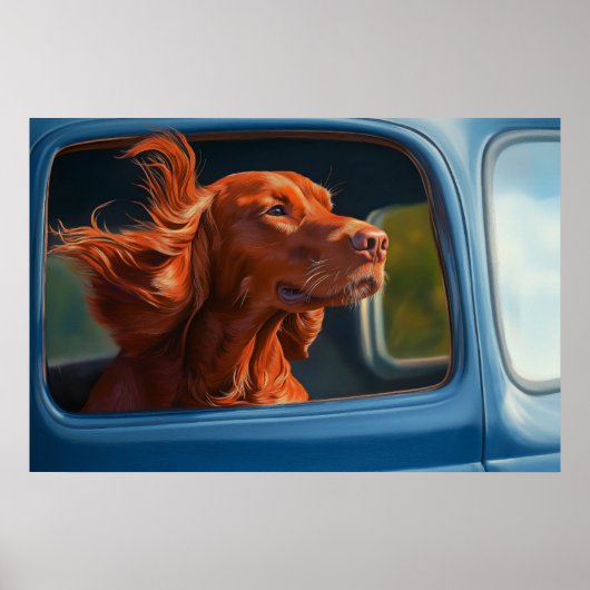 Red Dog Landschaftliche Autofahrt Kunstdrucken Poster (Vorne)