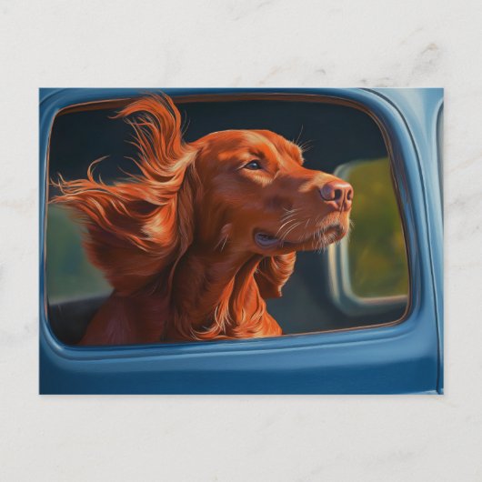 Red Dog Landschaftliche Autofahrt Kunstdrucken Postkarte (Vorderseite)