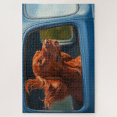 Red Dog Landschaftliche Autofahrt Kunstdrucken Puzzle (Vertikal)