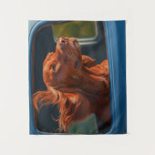 Red Dog Landschaftliche Autofahrt Kunstdrucken Wandteppich (Vorderseite)