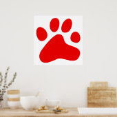 Red Dog Paw Poster (Küche)