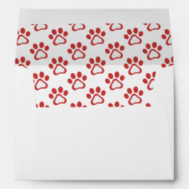 Red Dog Paws Holiday Envelope