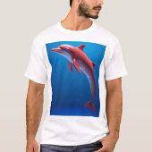 Red Dolphin Soaring Above the Clouds T-Shirt (Vorderseite)