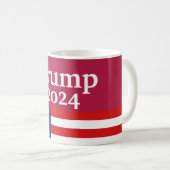 Red Donald Trump 2024 Amerikanische Flagge Kaffeetasse (VorderseiteRechts)