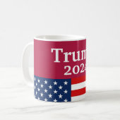 Red Donald Trump 2024 Amerikanische Flagge Kaffeetasse (Vorderseite Links)