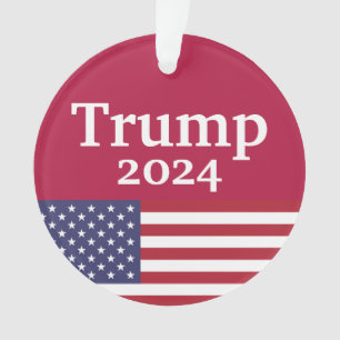 Red Donald Trump 2024 Amerikanische Flagge Ornament