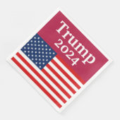 Red Donald Trump 2024 Amerikanische Flagge Serviette (Ecke)