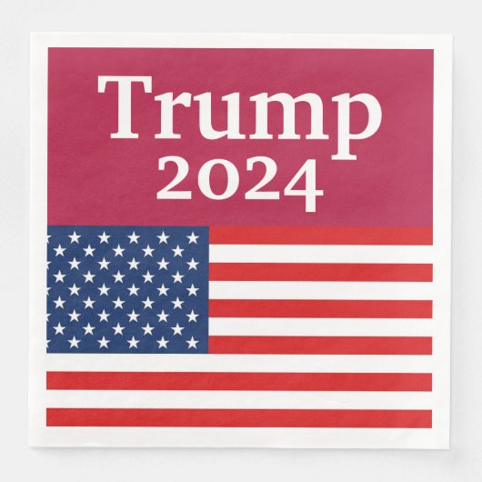 Red Donald Trump 2024 Amerikanische Flagge Serviette (Vorderseite)