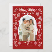 Red Doodle Arch Foto "Warme Wünsche Weihnachten (Vorderseite)