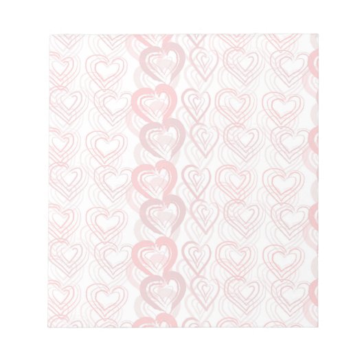 Red Doodle Hearts Pattern Notizblock (Vorderseite)