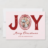 Red Doodle Joy Foto Weihnachten (Vorderseite)