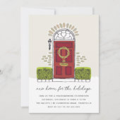 Red Door Holiday Housewarming Party Einladung (Vorderseite)