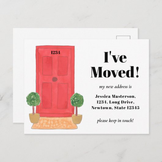 Red Door Ich habe die Ankündigung verschoben Postk (Vorne/Hinten)