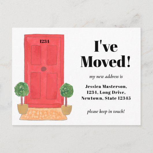 Red Door Ich habe die Ankündigung verschoben Postk (Vorderseite)