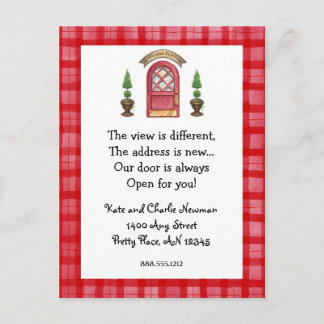 Red Door New Address Postcard Ankündigungspostkarte