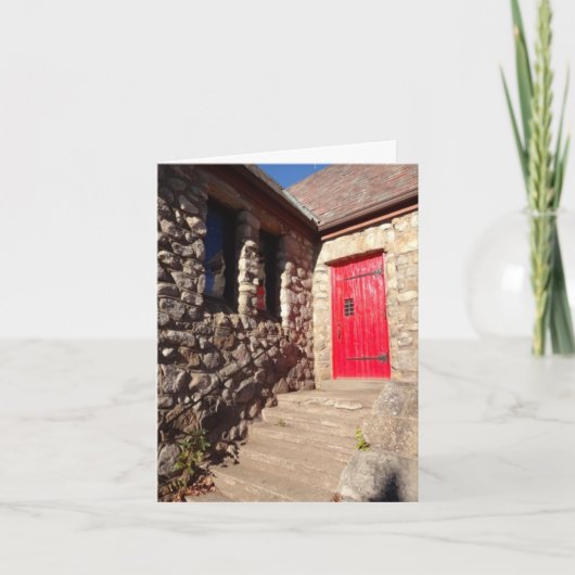 Red Door on Stone Church Inspiration Card Karte (Vorderseite)