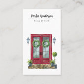 Red Door Real Anwesen Foto Visitenkarte (Vorderseite)