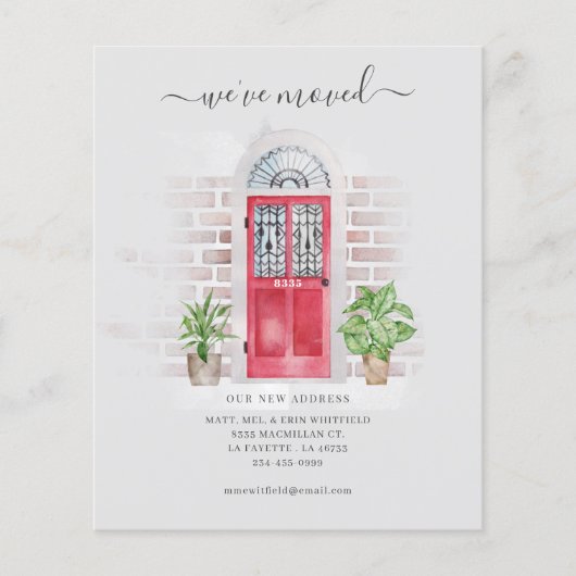 Red Door Wir haben Adressenverschiebung Ankündigun Flyer (Vorne)