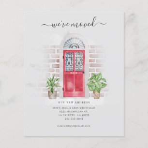 Red Door Wir haben Adressenverschiebung Ankündigun Flyer