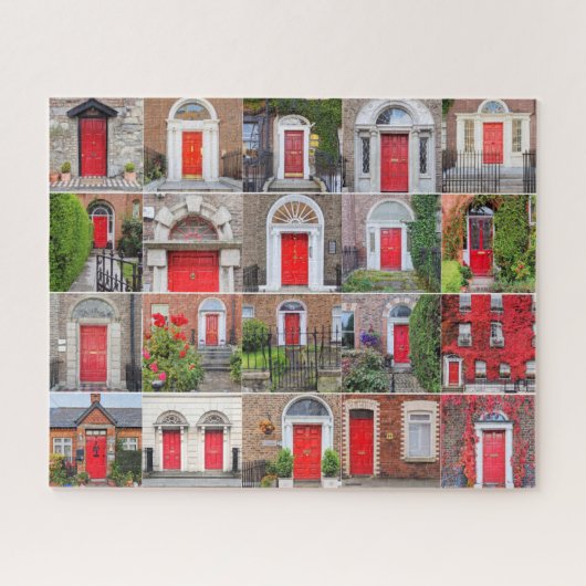 Red Doors Dublin Irland Jigsaw Puzzle (Horizontal)