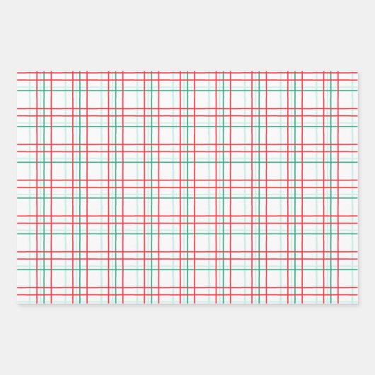 Red Dot and Plaid Christmas Collection Geschenkpapier Set (Vorderseite 3)