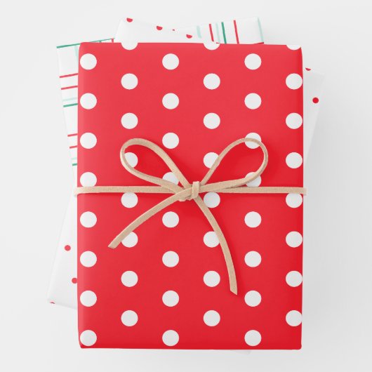 Red Dot and Plaid Christmas Collection Geschenkpapier Set (Beispiel)