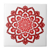 Red Dot Mandala Blume Fliese (Vorderseite)