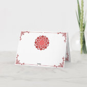 Red Dot Mandala Blume Happy Birthday Card Karte (Rückseite)