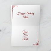 Red Dot Mandala Blume Happy Birthday Card Karte (Innenseite)