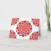 Red Dot Mandala Blume Happy Birthday Card Karte (Vorderseite)