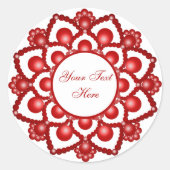 Red Dot Mandala Blume Runder Aufkleber (Vorderseite)