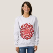 Red Dot Mandala Blume Sweatshirt (Vorne ganz)