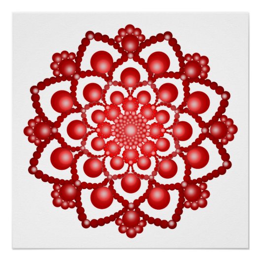 Red Dot Mandala Poster (Vorderseite)