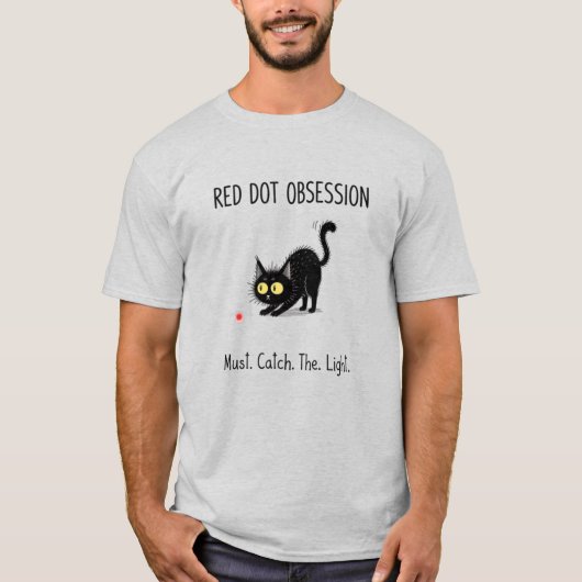 Red Dot Obsession Laser Chase Cat Tee (Vorderseite)