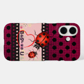 Red Dots Ladybug Case-Mate iPhone Hülle (Rückseite (Horizontal))