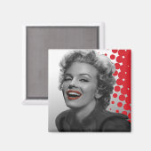 Red Dots Marilyn Magnet (Vorderseite/Rückseite)