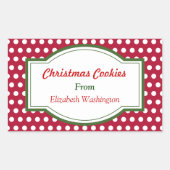 Red Dots Weihnachtsgebäck Geschenk Aufkleber (Vorderseite)