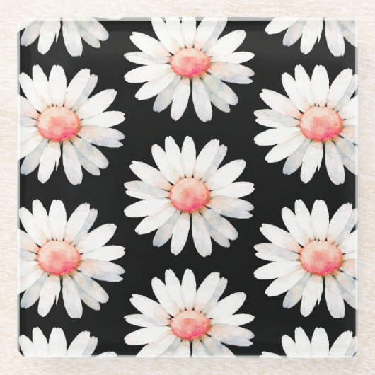 Red Dotted Daisy's Glasuntersetzer (Vorderseite)