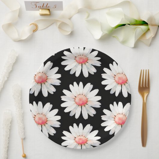 Red Dotted Daisy's Pappteller (Hochzeit)